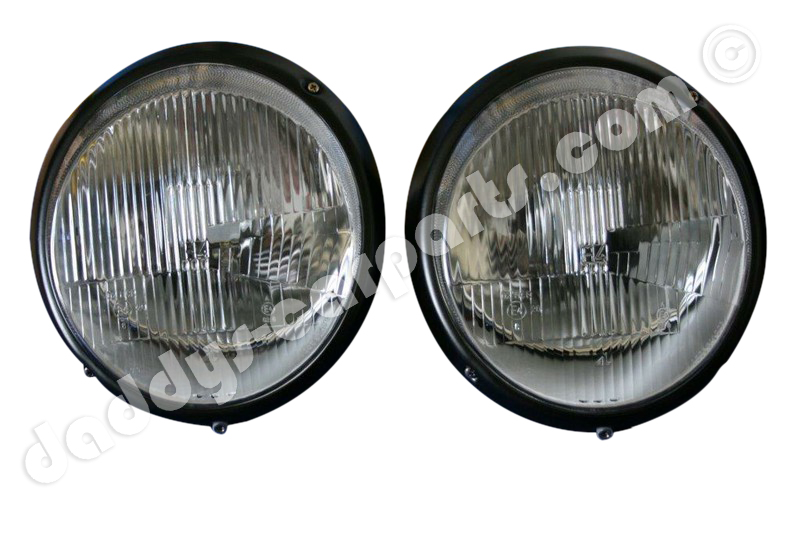 H4-Scheinwerfer-Schwarzer-Ring-beide H4 HEADLIGHTS BLACK RING LHD FOR PORSCHE 911 964