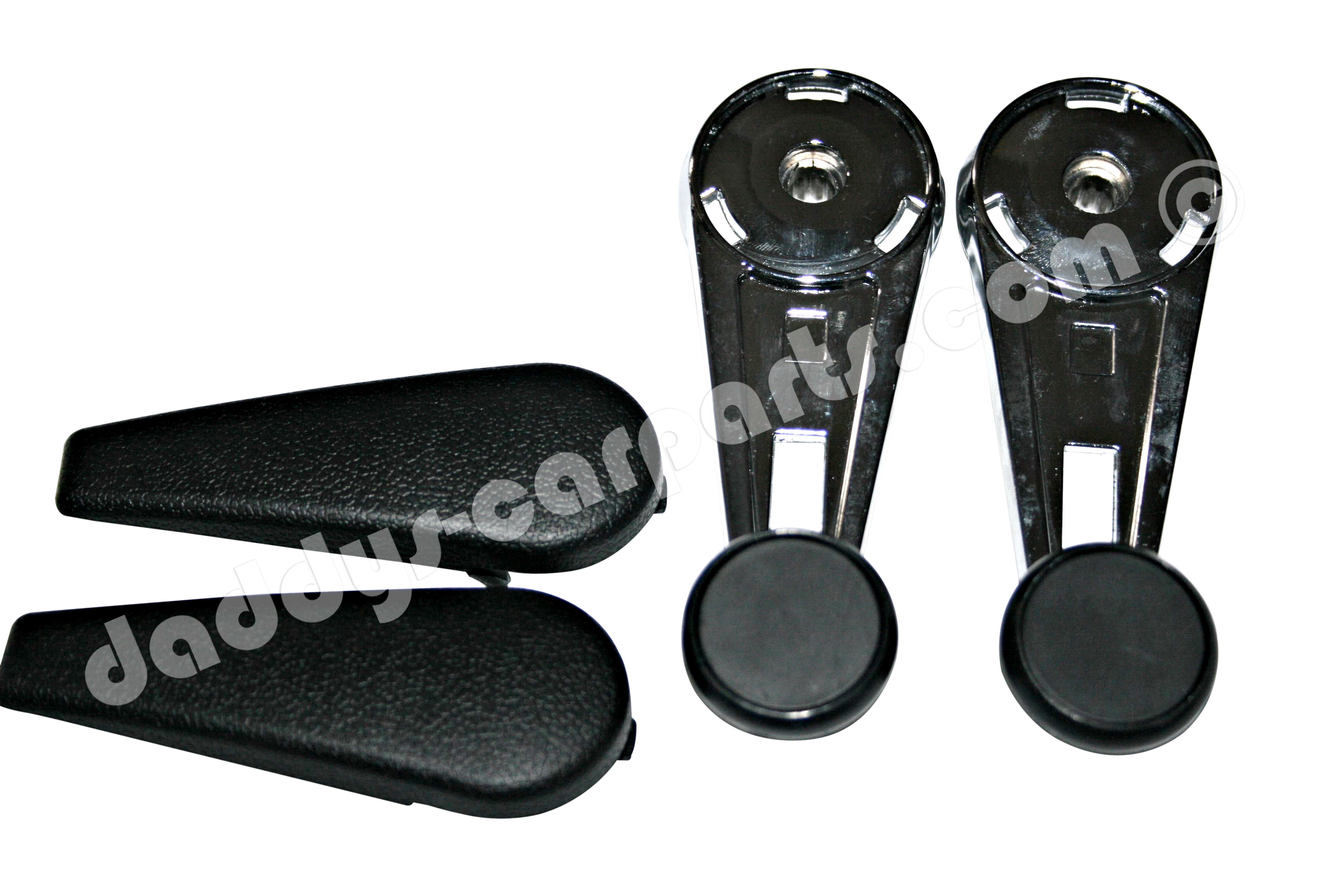 Porsche-911-912-Kurbel-chrom-schwarz-lang-4 SET FENSTERKURBELN KOMPLETT FÜR PORSCHE 911 912