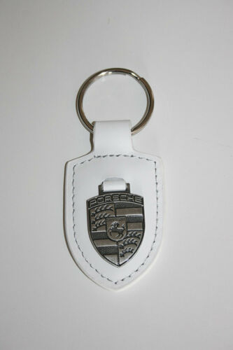 s-l500 PORSCHE MUSEUM SCHLÜSSELANHÄNGER WEIß  / GRAU