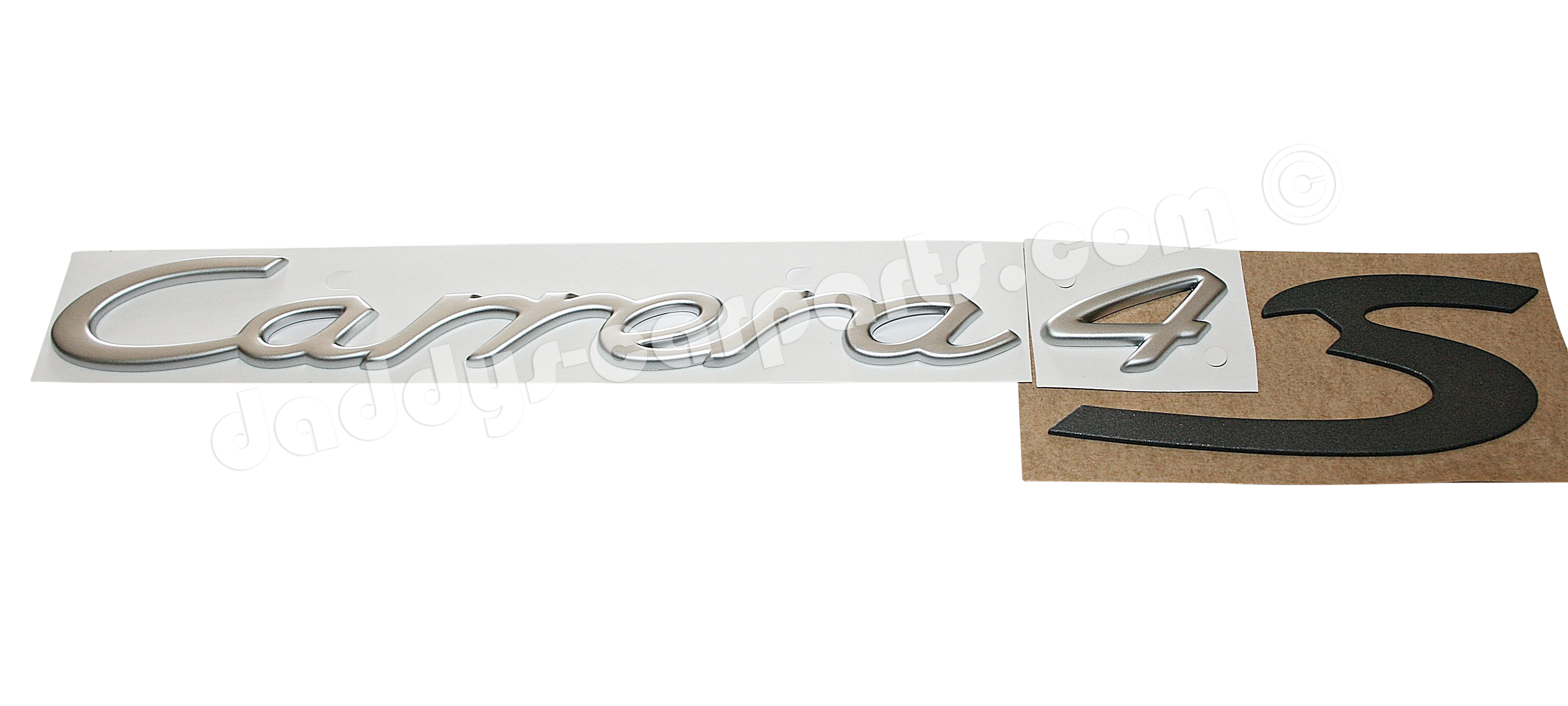 Carrera-S-4-silber-grau ORIGINAL PORSCHE 996 CARRERA 4S BADGE SILVER