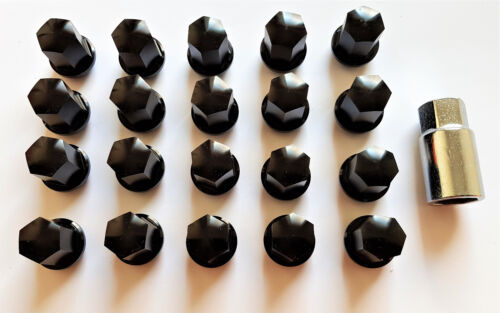 Radmuttern-mit-Lock PORSCHE 914 924 944 968 928 SET BLACK WHEEL NUTS WITH LOCKS