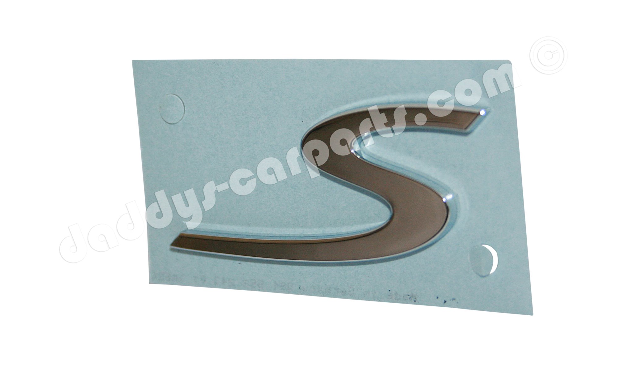99155924301-chrom-S-158050030358a1 ORIGINAL " S " BADGE CHROME FOR PORSCHE