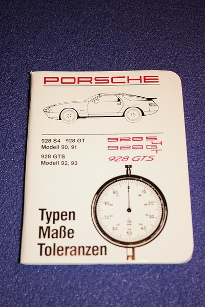 PORSCHE 928 S4 GT GTS TYPEN MAßE TOLERANZEN